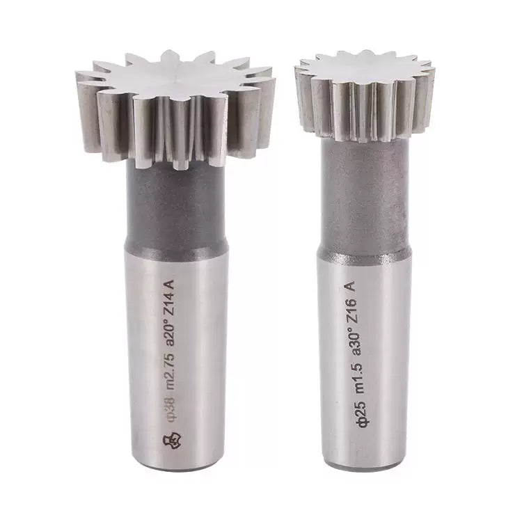 Taper Shank Involute Internal Spline Gear Shaper Cutter, Φ25 M1 & Φ38 M2, 30° Pressure Angle HSS Shaping Tool