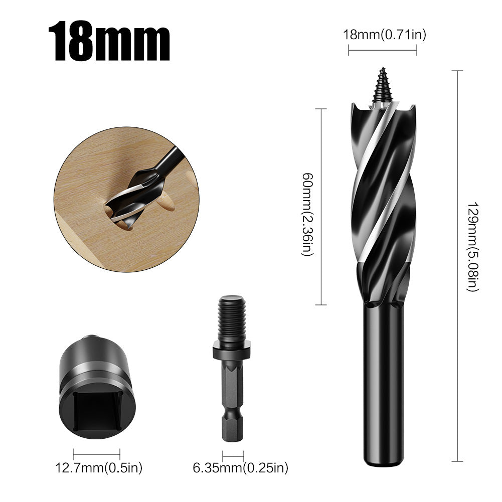 Hexagonal shank hole opener, four-slot four-blade woodworking drill set, outdoor manual multi-purpose drill