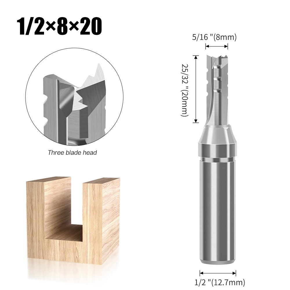 Industrial grade TCT three-edge cutting knife straight knife integral tungsten steel alloy, fast drilling and cutting