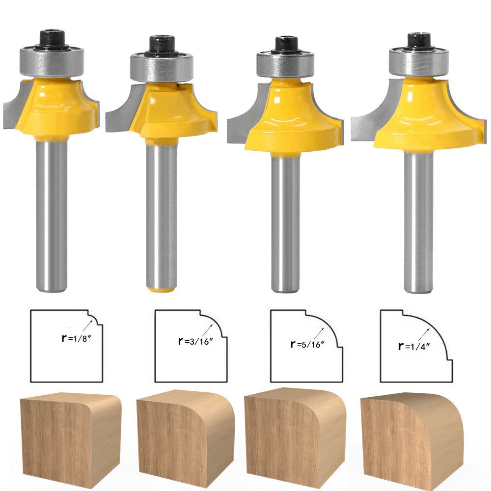 4-Piece set of fillet knives with 6 handles, commonly used fillet knives, high-grade alloy fillet knives, trimming machine, knife head chamfering knife R angle knife