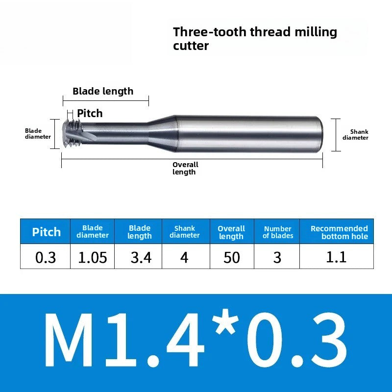 Carbide Thread Mill Single / Triple / Full Flute HRC65