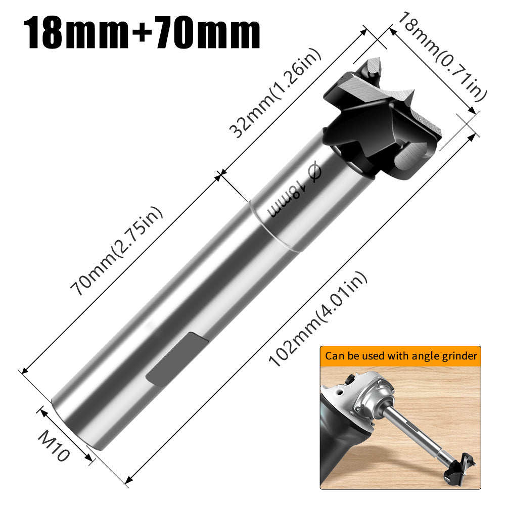Multifunctional extended woodworking hole opener, external thread flat wing drill, extended limit wooden board hand drill, reaming drill bit