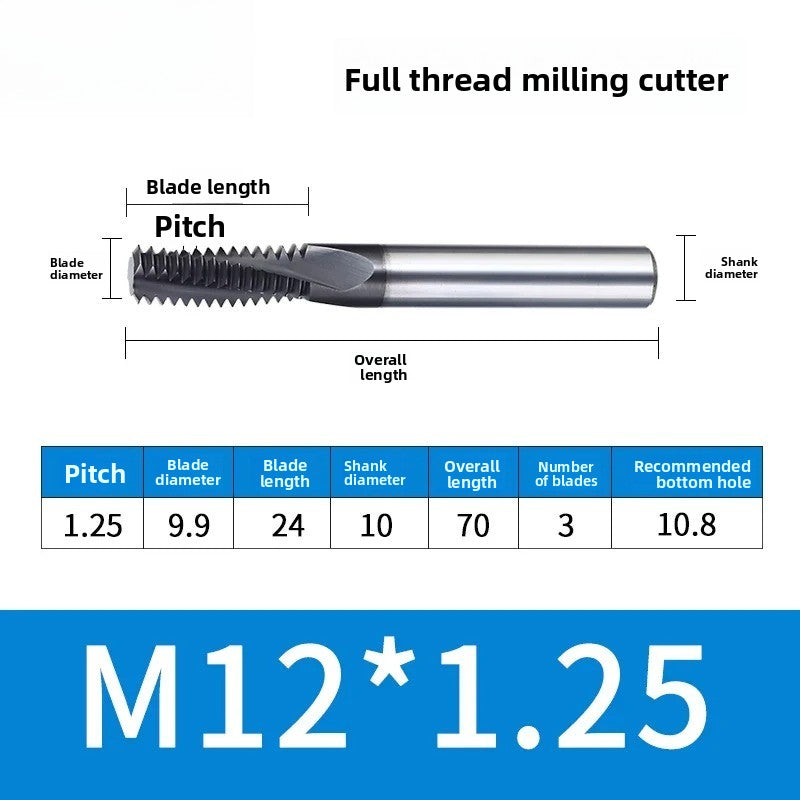 Carbide Thread Mill Single / Triple / Full Flute HRC65