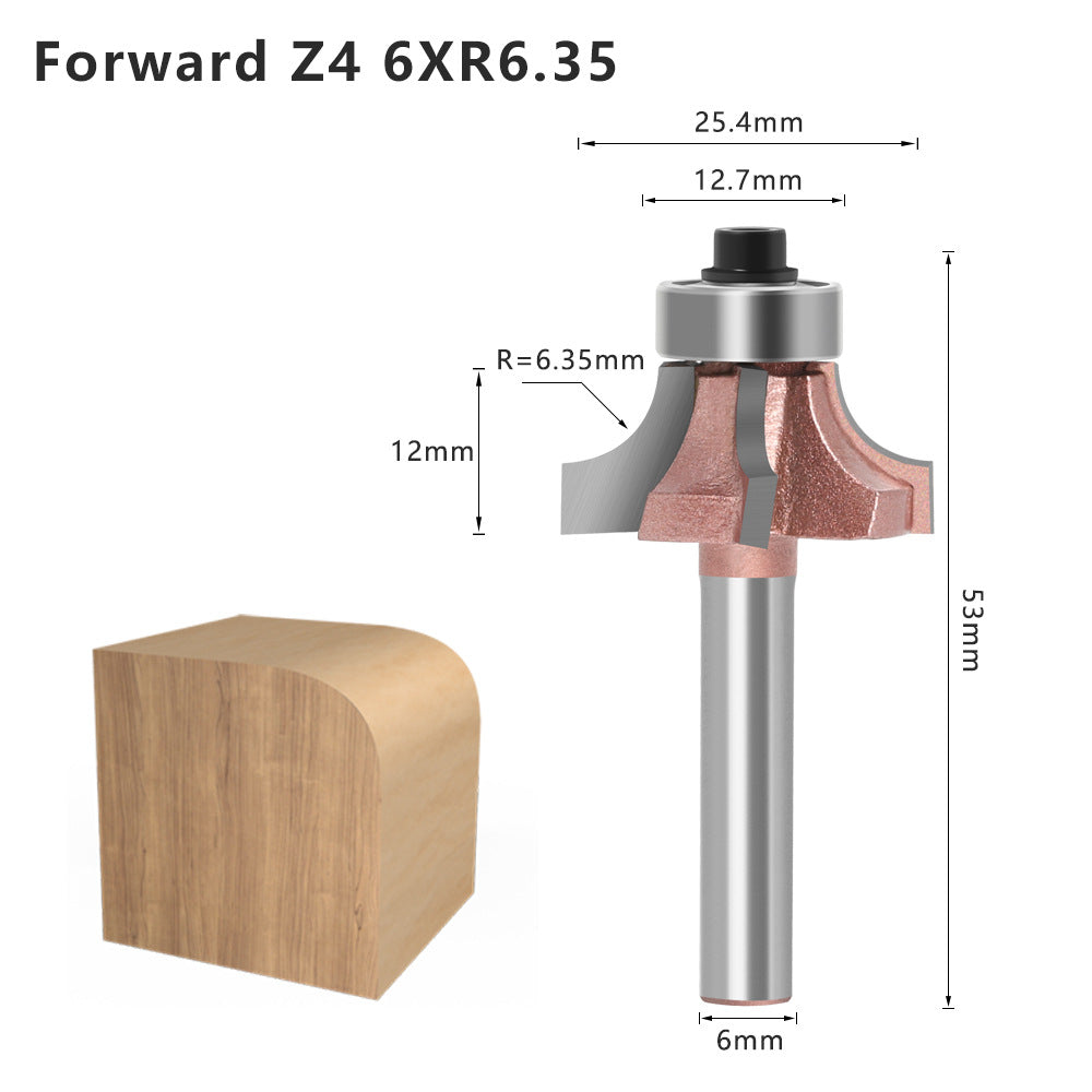 Four-blade rounded corner knife, edge banding knife, forward rotation and reverse rotation, double R line knife, woodworking decoration cabinet door edge banding strip, wall board