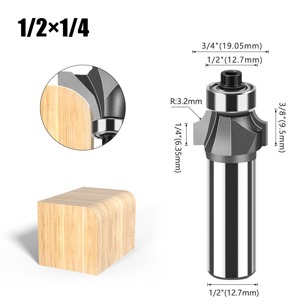 1/2 handle fillet cutter chamfering milling cutter, commonly used fillet cutter preferably tungsten steel alloy fillet cutter trimming machine tool