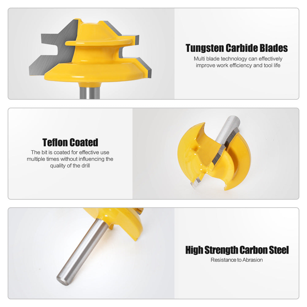 45 degree tenon knife straight knife tenon knife jigsaw knife 90 degree tenon knife 1/4 * 1-3/8 jigsaw knife woodworking milling cutter