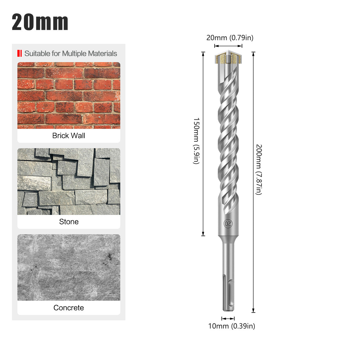 Cross Drill Bit Alloy Electric Hammer Drill Concrete Through Wall Hole Impact Drill Bit, Wall Hole Drill, Electric Hammer Drill Bit