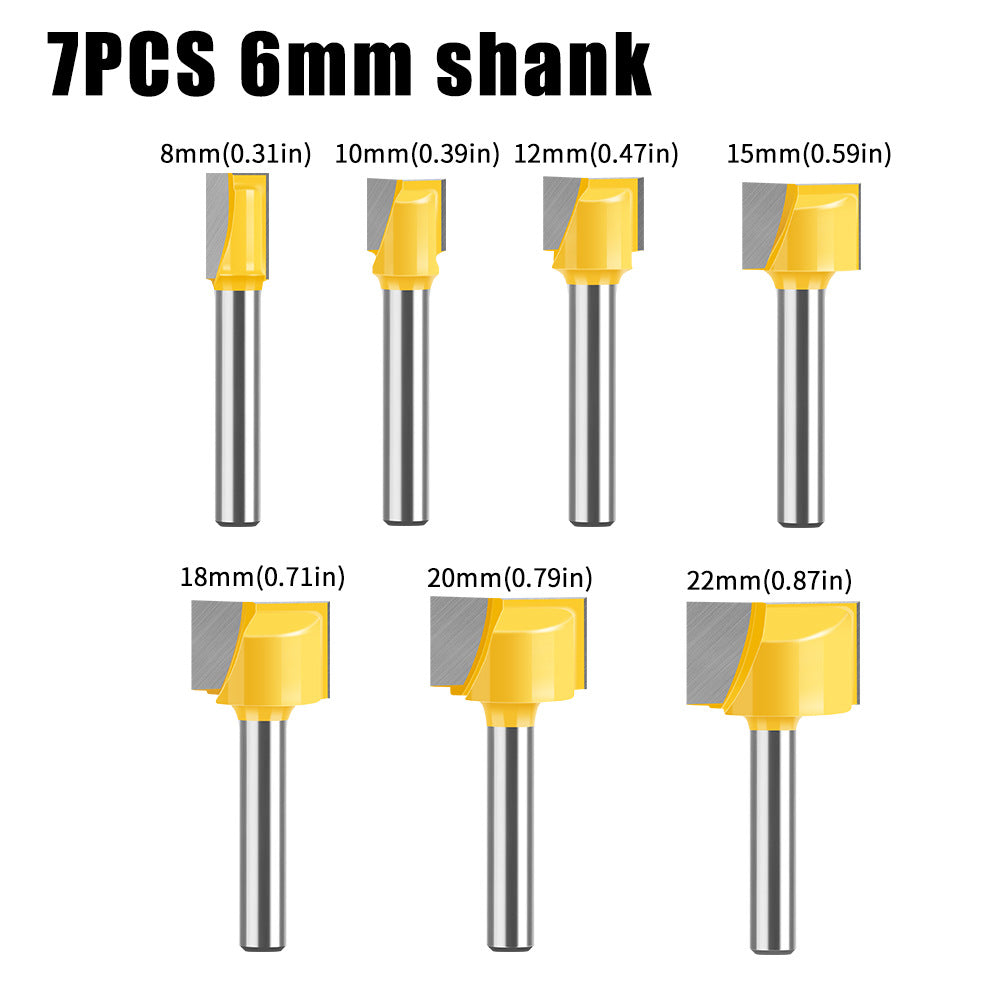 6Mm handle woodworking bottom cleaning knife slotting knife engraving machine trimming machine flat bottom cleaning knife 2-in-1 8-32mm