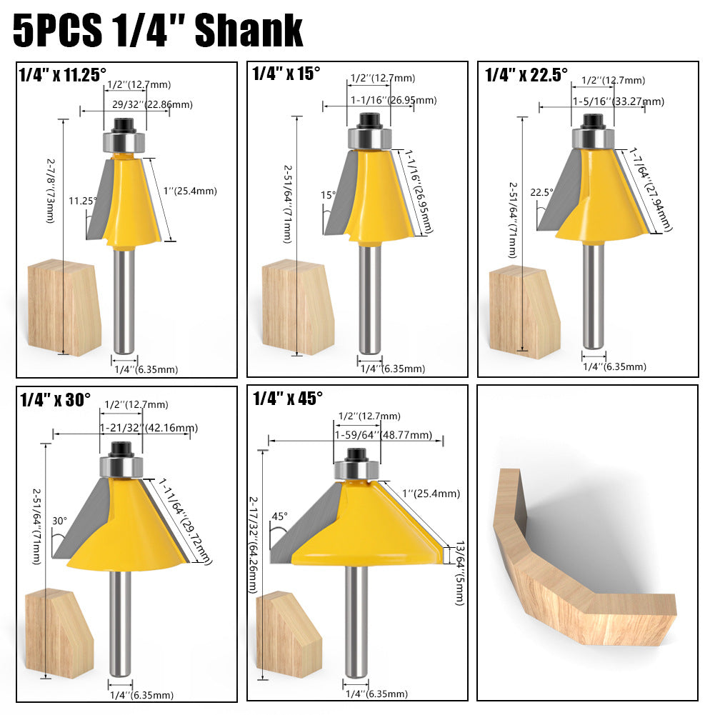11.25 degrees 15 degrees 22.5 degrees 30 degrees 45 degrees bevel knife bevel knife woodworking milling cutter various angles