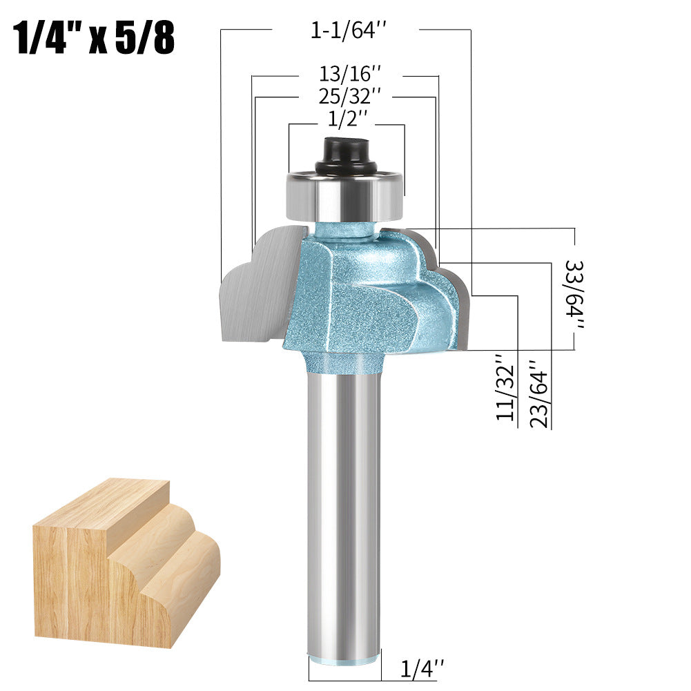 Double R line cutter woodworking milling cutter wave arc strip cutter 2-piece line cutter tungsten steel milling cutter door bucket line decorative line