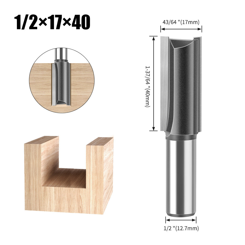 Woodworking milling cutter 1/2 handle extended straight blade length 40mm slotted straight cutter notch cutter slotted milling cutter woodworking tools