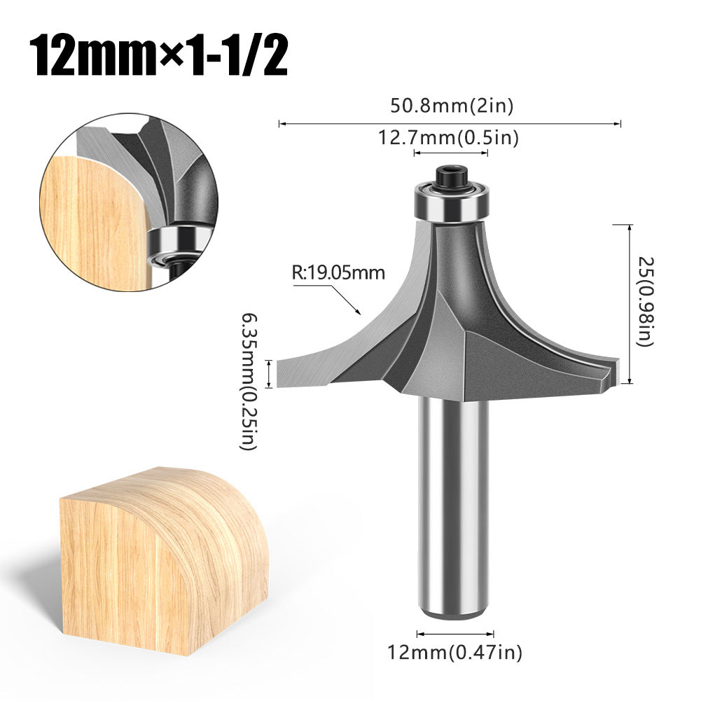 6 handle 12 handle fillet knife tungsten steel alloy woodworking milling cutter R chamfer trimming machine slotting engraving machine blade