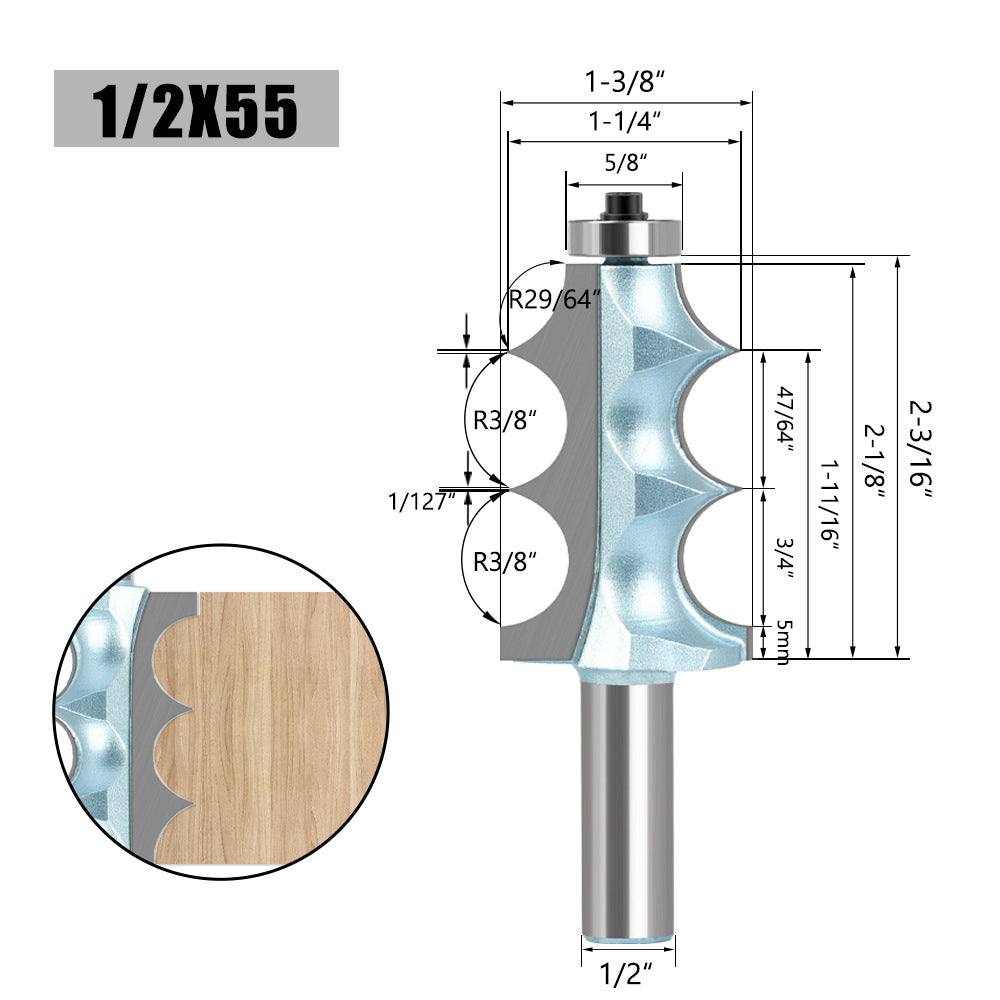 Double R convex bead knife cabinet line knife decorative line knife engraving machine trimming with bearing woodworking curve knife