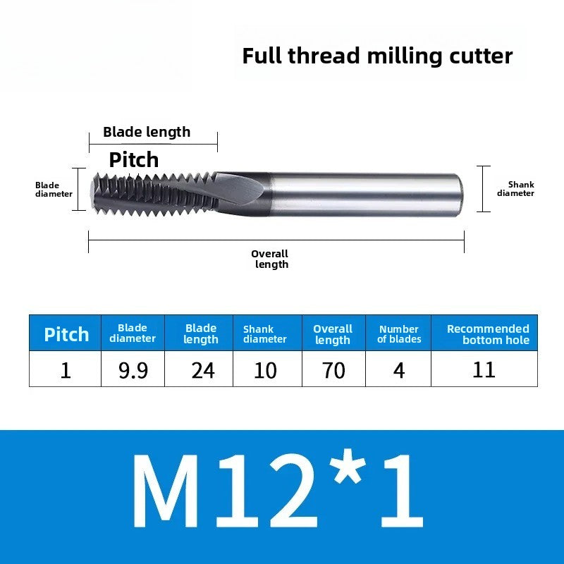 Carbide Thread Mill Single / Triple / Full Flute HRC65
