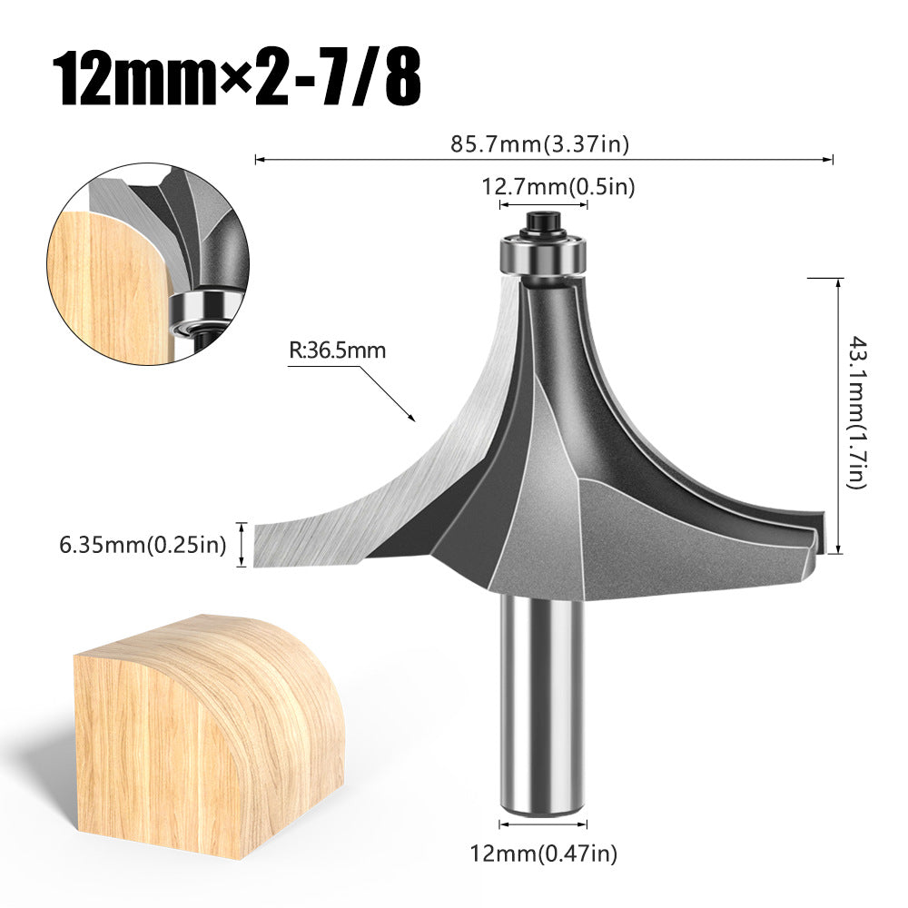 6 handle 12 handle fillet knife tungsten steel alloy woodworking milling cutter R chamfer trimming machine slotting engraving machine blade