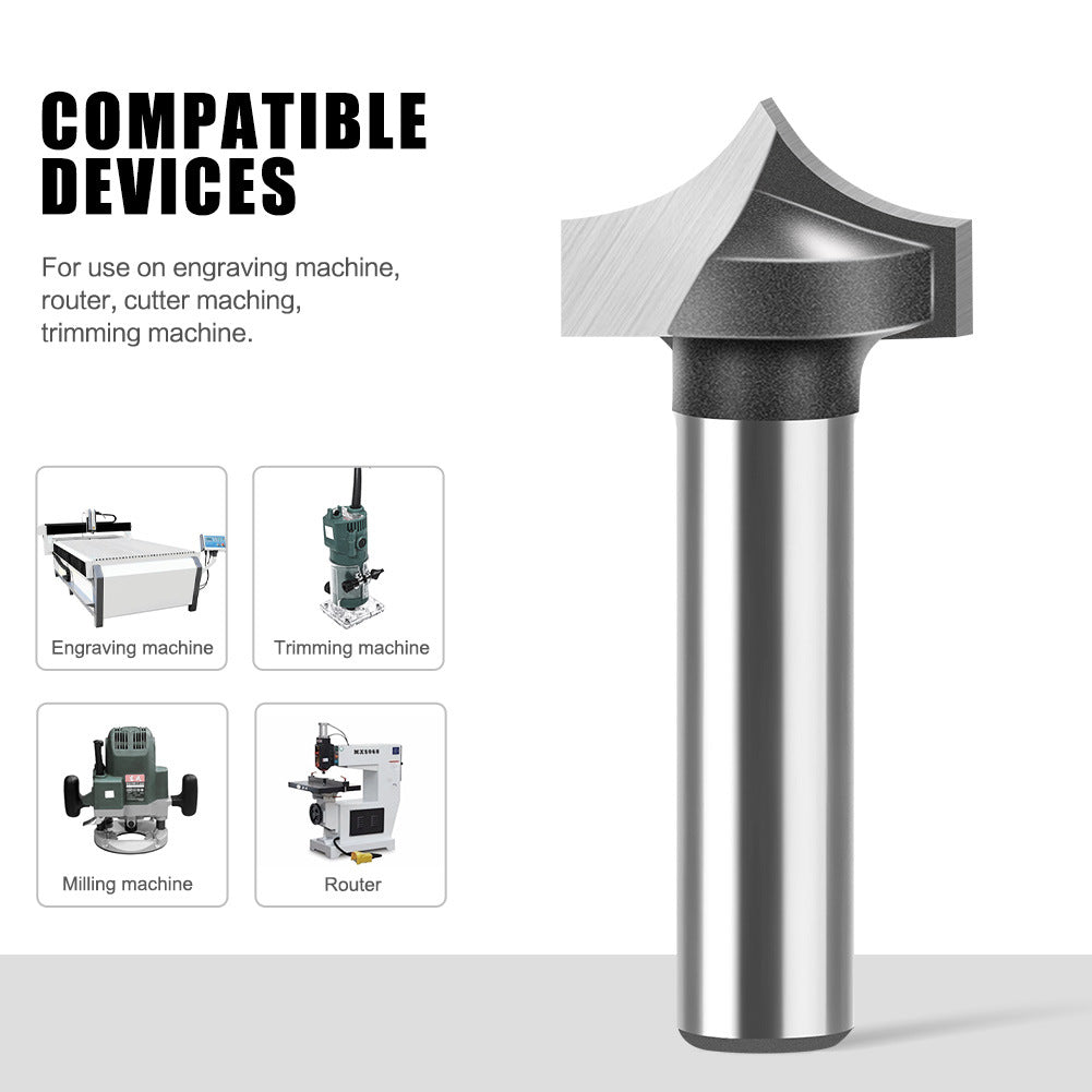 8Mm handle pointed nozzle engraving knife woodworking milling cutter slotting line pointed cutter head arc v-edge knife trimming machine tool