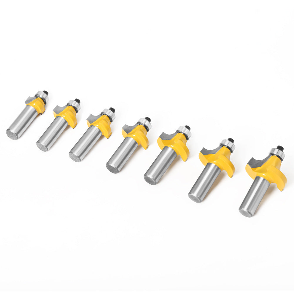 7-Piece set of fillet knife 1/2 handle 12 handle, woodworking milling cutter slotting knife trimming machine R chamfering knife engraving machine gong knife
