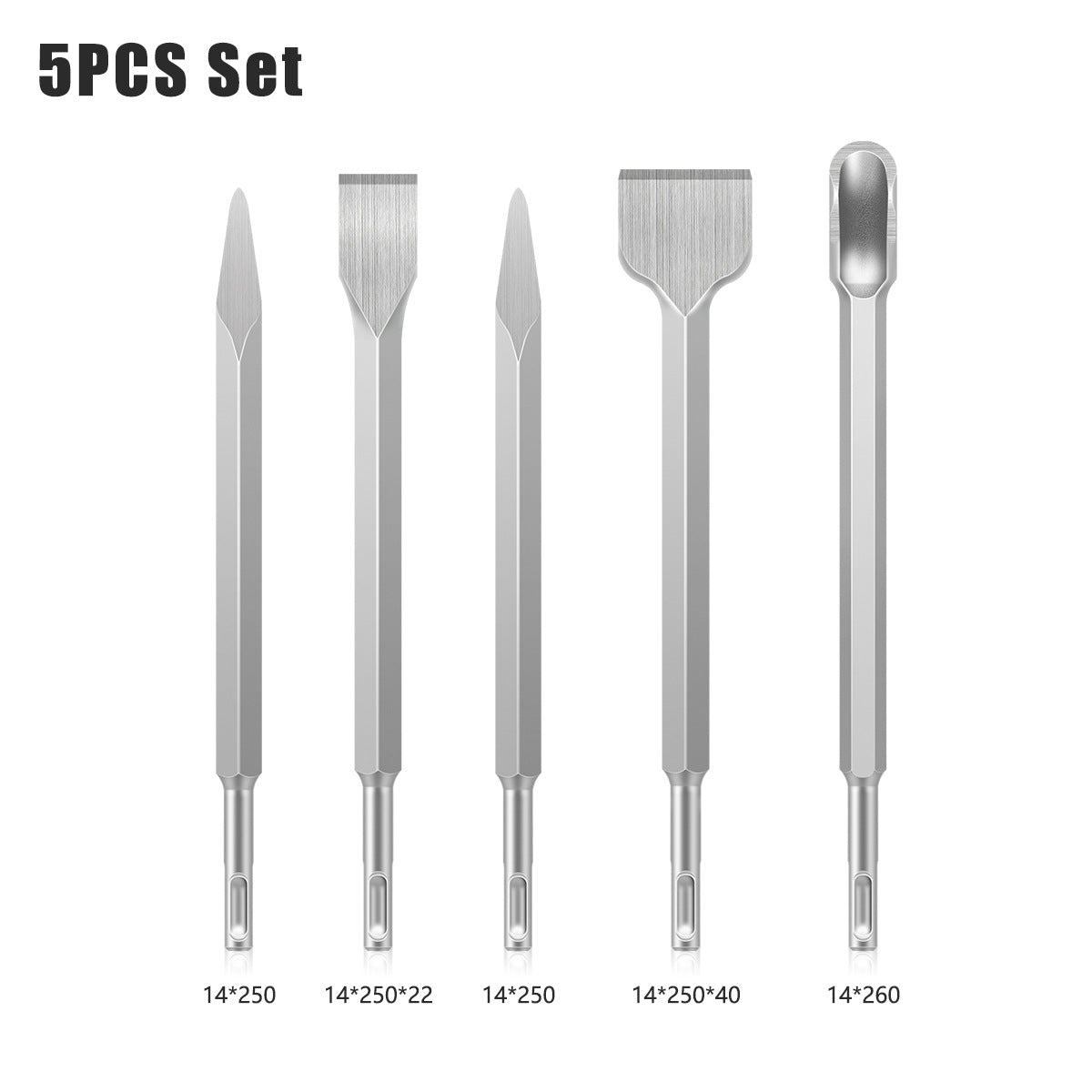 Drill bit chisel set, drill bit set round handle, pointed chisel flat chisel, masonry chisel concrete, electric power steel chisel