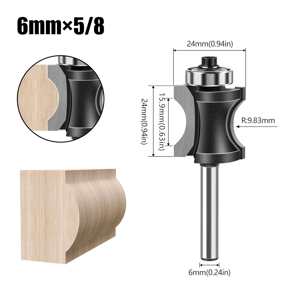 Bearing flat bottom arc knife engraving machine wood board rounded corner cutter woodworking milling cutter stair floor cutter gong milling cutter