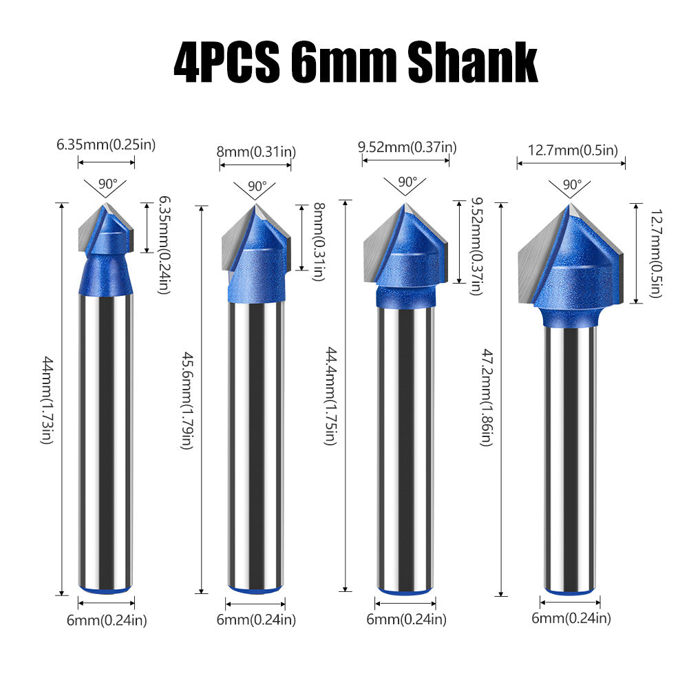 Professional grade 90-degree V-shaped knife woodworking milling cutter trimming machine cutter head aluminum-plastic panel slotting integrated wall folding knife