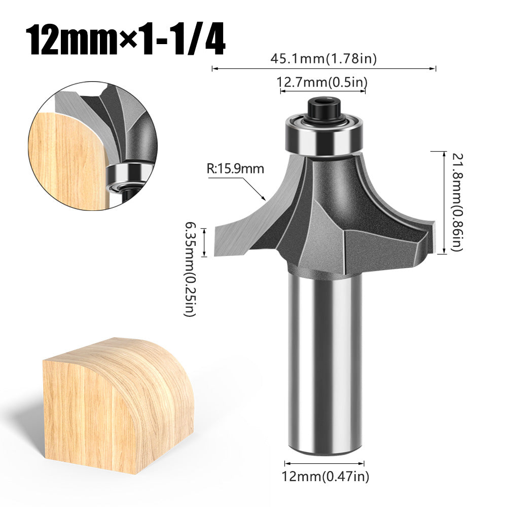 6 handle 12 handle fillet knife tungsten steel alloy woodworking milling cutter R chamfer trimming machine slotting engraving machine blade