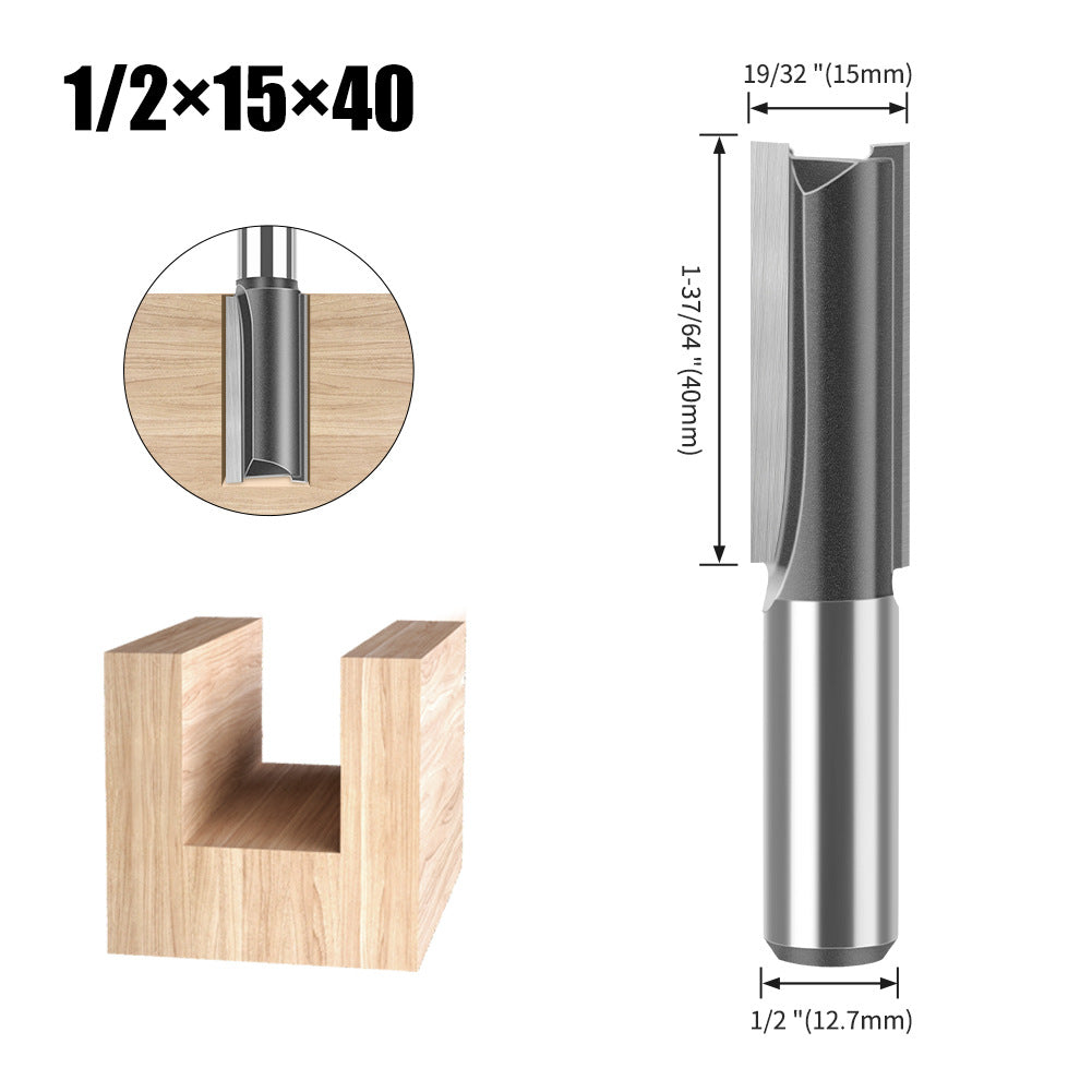 Woodworking milling cutter 1/2 handle extended straight blade length 40mm slotted straight cutter notch cutter slotted milling cutter woodworking tools