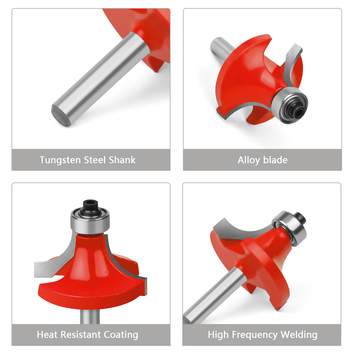 35-Piece woodworking milling cutter 6mm shank tungsten steel blade trimming machine engraving machine cutter head rounded corner knife chamfering knife