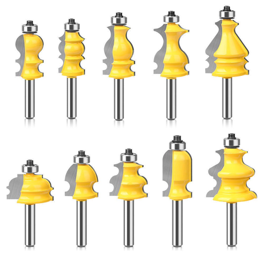 8Mm handle 10-piece set flower line knife armrest knife woodworking lace knife line knife cabinet door top line knife engraving machine milling cutter