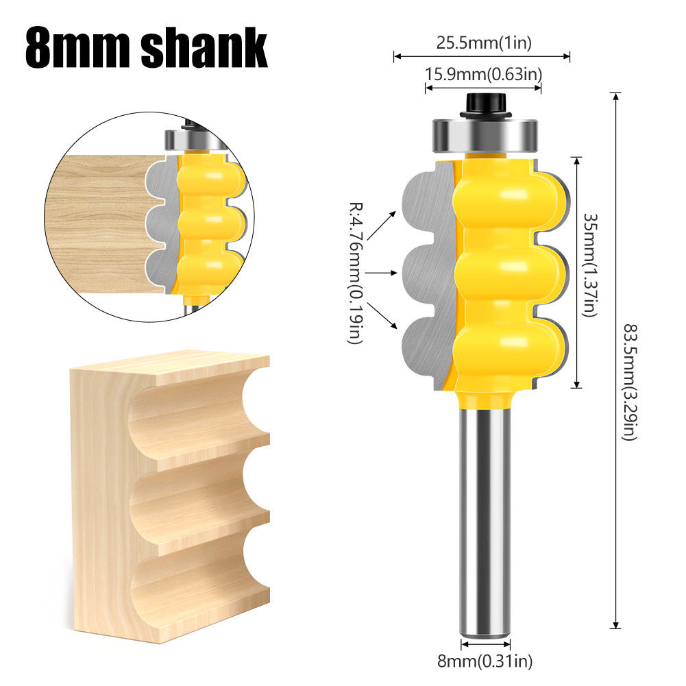 8Mm handle three bead knife three ball knife fancy line knife ball head knife cabinet line knife decorative woodworking milling cutter