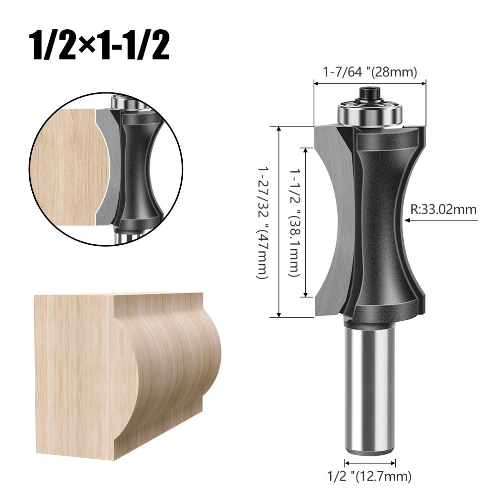 Bearing flat bottom arc knife engraving machine wood board rounded corner cutter woodworking milling cutter stair floor cutter gong milling cutter