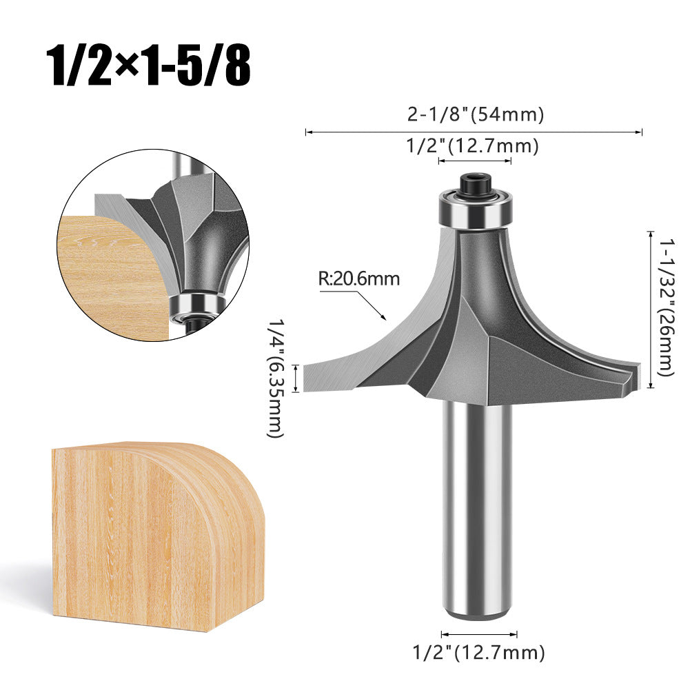 1/2 handle fillet cutter chamfering milling cutter, commonly used fillet cutter preferably tungsten steel alloy fillet cutter trimming machine tool
