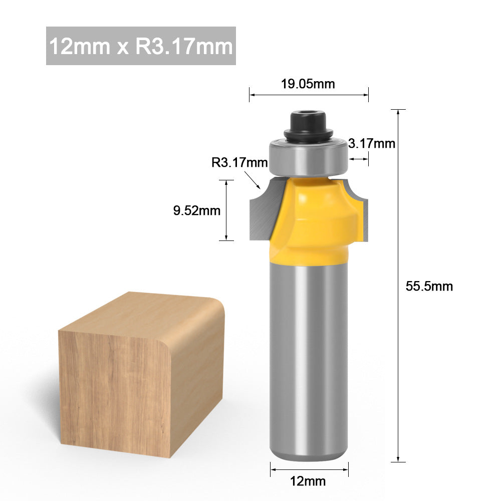 7-Piece set of fillet knife 1/2 handle 12 handle, woodworking milling cutter slotting knife trimming machine R chamfering knife engraving machine gong knife
