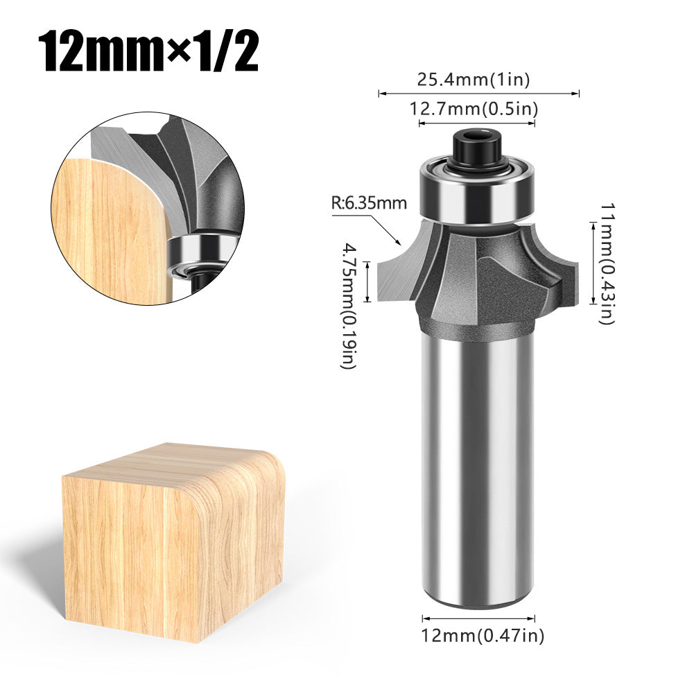 6 handle 12 handle fillet knife tungsten steel alloy woodworking milling cutter R chamfer trimming machine slotting engraving machine blade