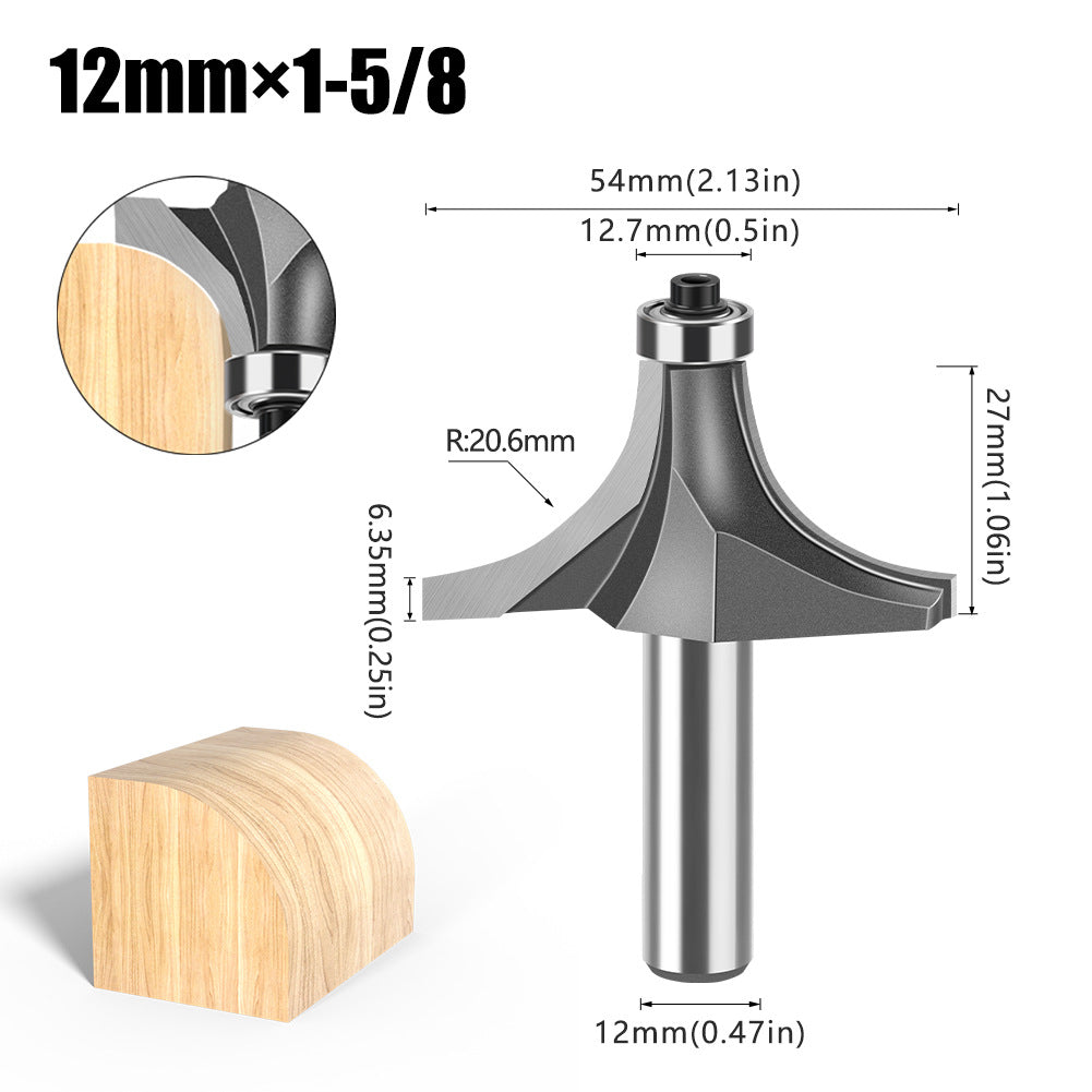 6 handle 12 handle fillet knife tungsten steel alloy woodworking milling cutter R chamfer trimming machine slotting engraving machine blade