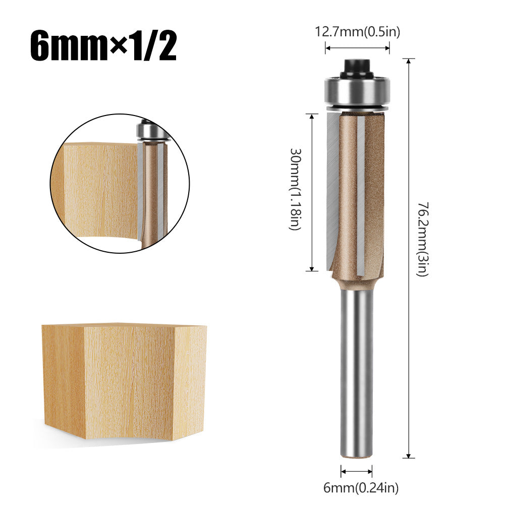 Professional grade three-blade bearing trimming knife 6.35 handle, professional grade woodworking milling cutter inch alloy trimming knife
