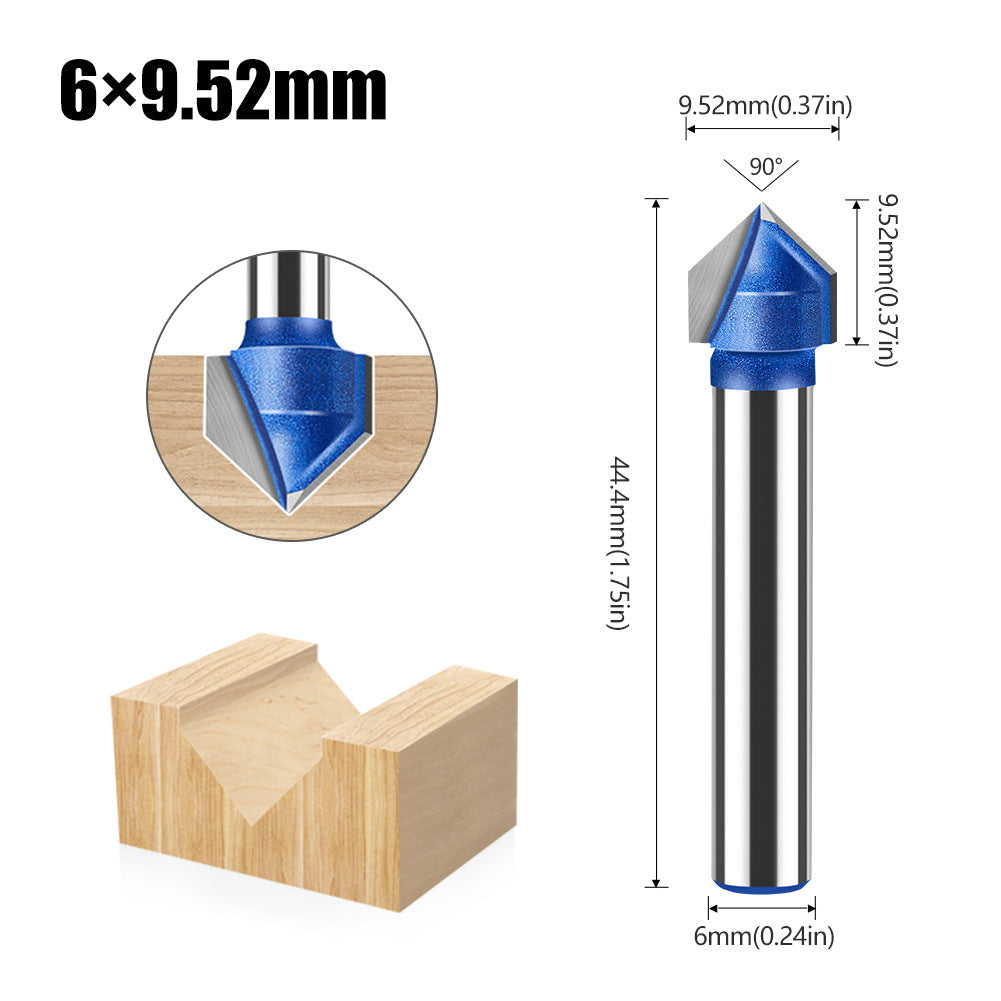 Professional grade 90-degree V-shaped knife woodworking milling cutter trimming machine cutter head aluminum-plastic panel slotting integrated wall folding knife