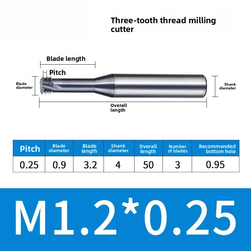 Carbide Thread Mill Single / Triple / Full Flute HRC65