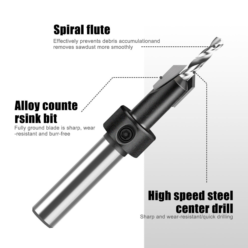 Woodworking countersink drill cone hole opener hole drill alloy head screw ladder drill wood self-tapping screw installation ladder