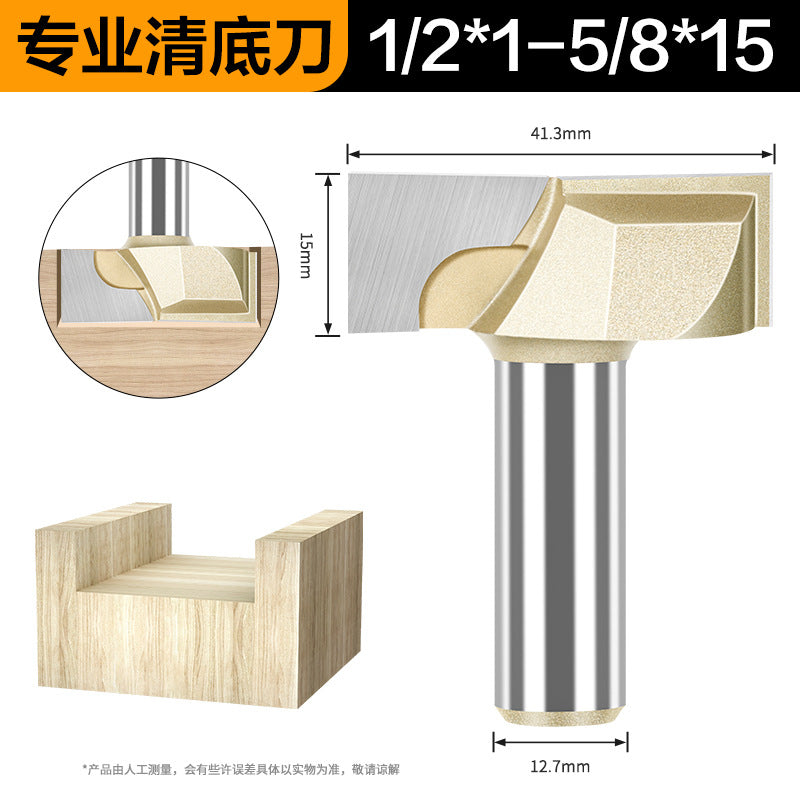 Professional grade bottom cleaning knife 1/4 handle 1/2 handle slotting knife flat bottom knife trimming machine engraving machine milling cutter complete specifications