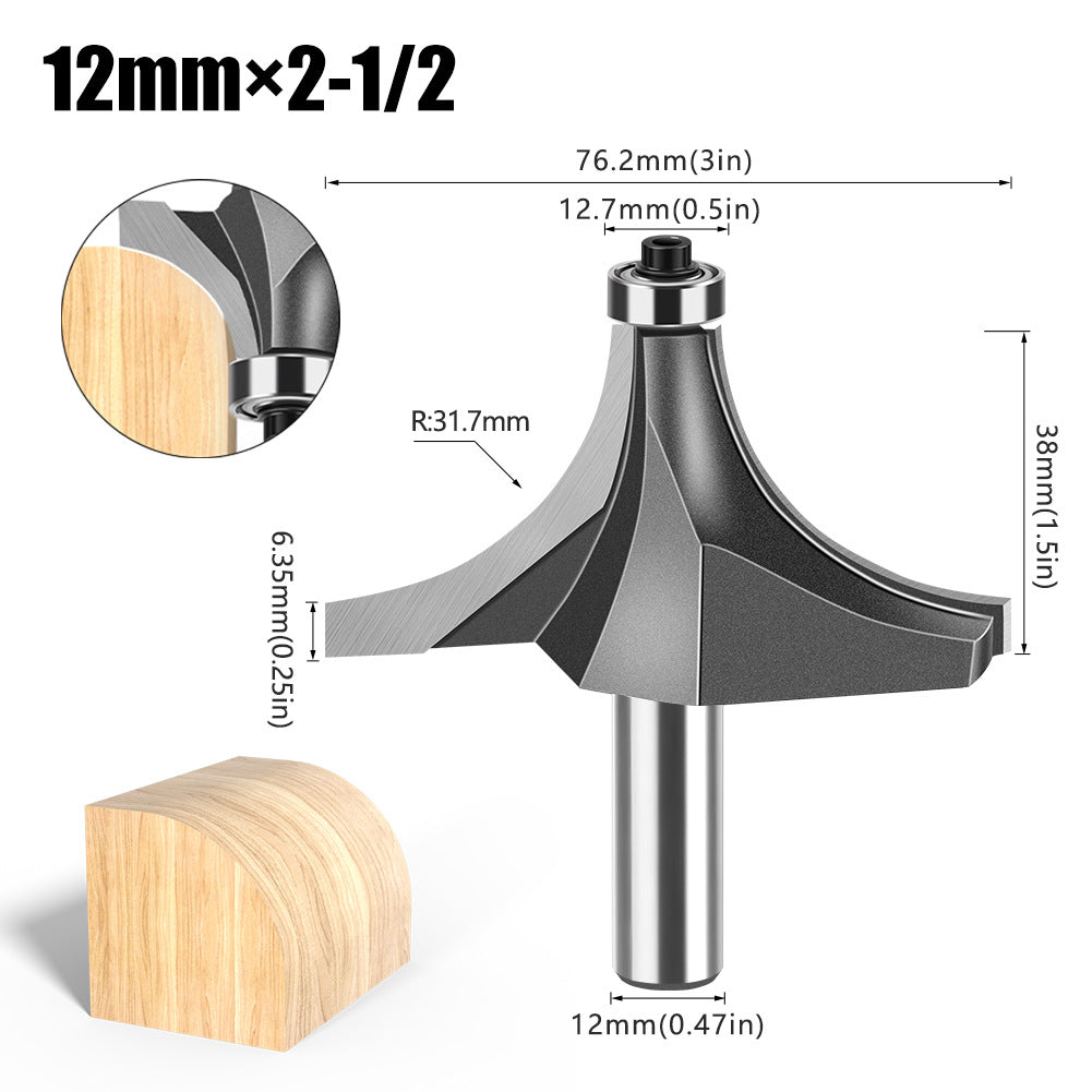 6 handle 12 handle fillet knife tungsten steel alloy woodworking milling cutter R chamfer trimming machine slotting engraving machine blade