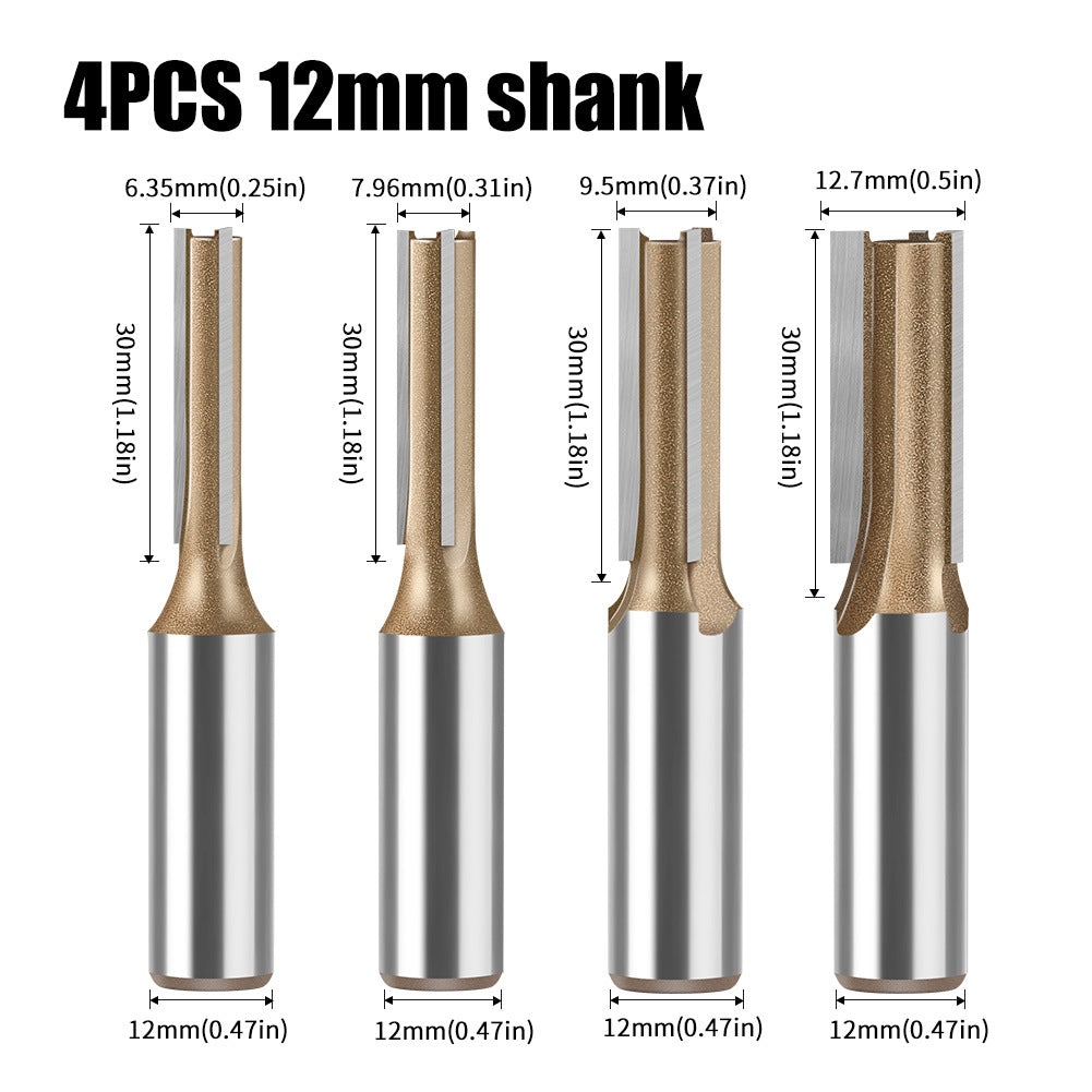 1/2 handle professional grade three-blade straight knife woodworking special milling cutter head slotting knife woodworking knife trimming grooving knife flat bottom