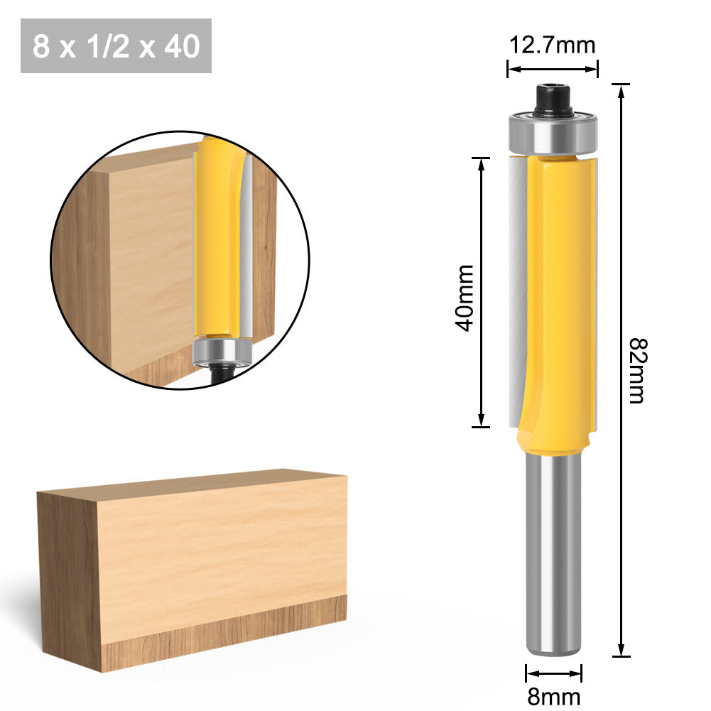 2-Piece set of 8-handle trimming knives with bearings Straight knife trimming milling cutter Slotting trimming bayonet head trimming machine use