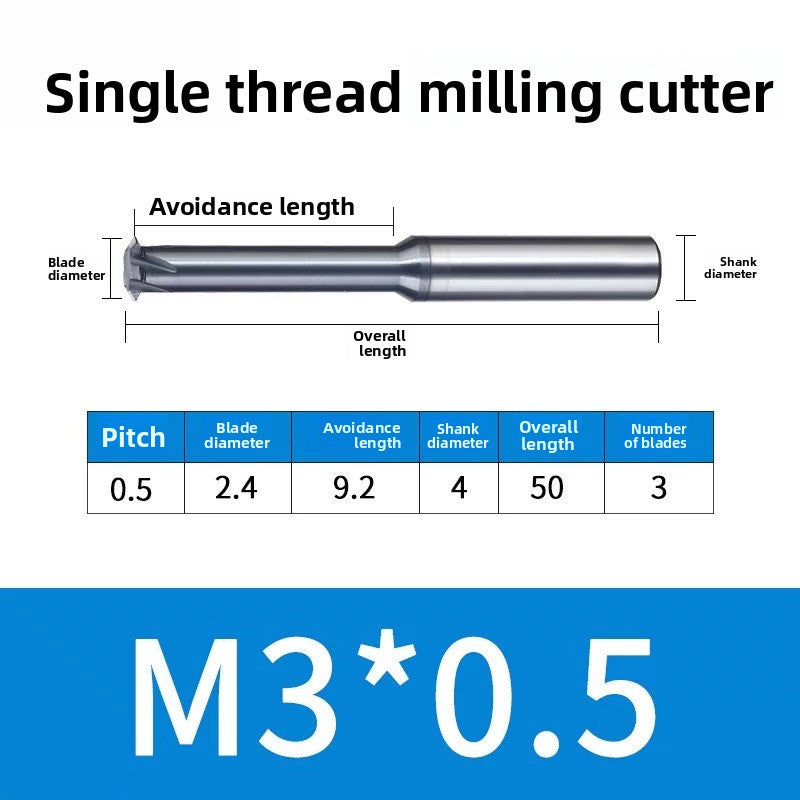 Carbide Thread Mill Single / Triple / Full Flute HRC65