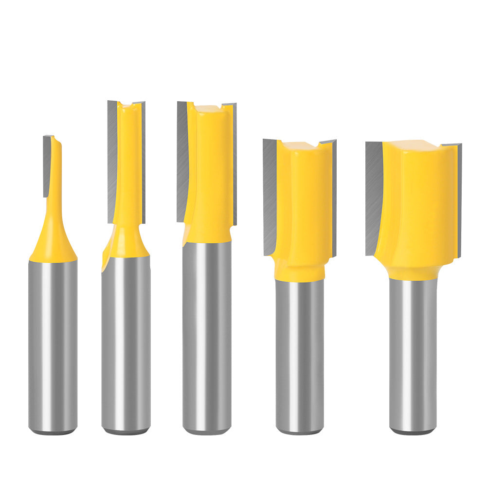 5-Piece set of 8 handle slotted straight knife woodworking double blade straight knife engraving woodworking milling cutter trimming machine cutter head 8 handle cutter head