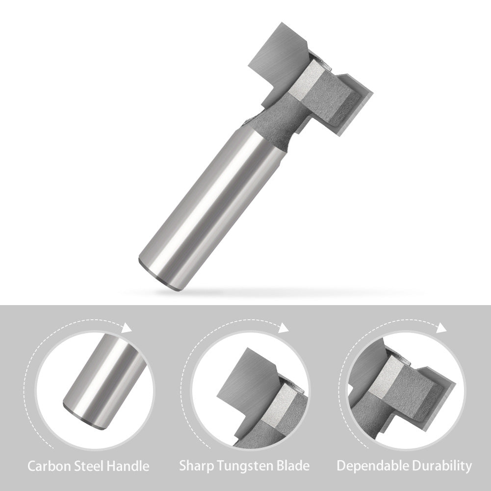 Straight edge T-type horn cutter 12 handles PET boat type hidden clasp embedded hidden handle slotted woodworking milling cutter