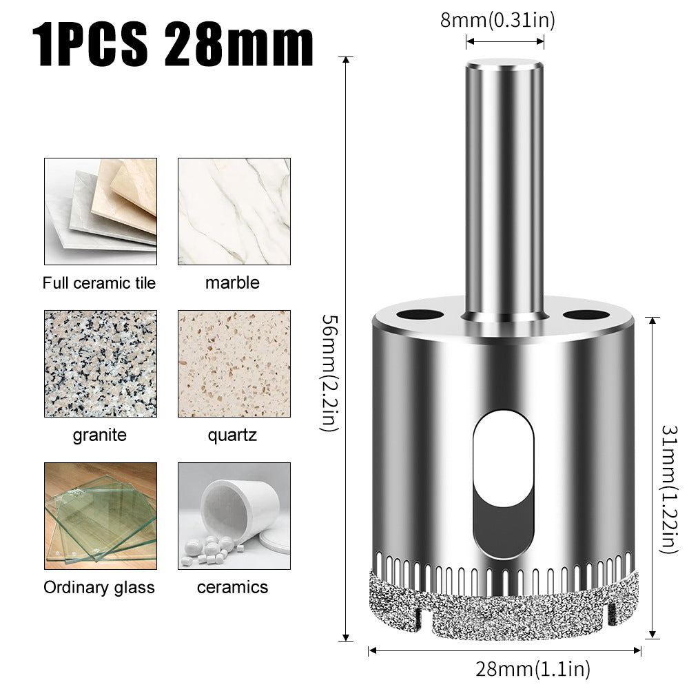 Diamond high-quality integrated steel glass drill bit, tile wall marble hole punch, electroplated drill bit glass opening
