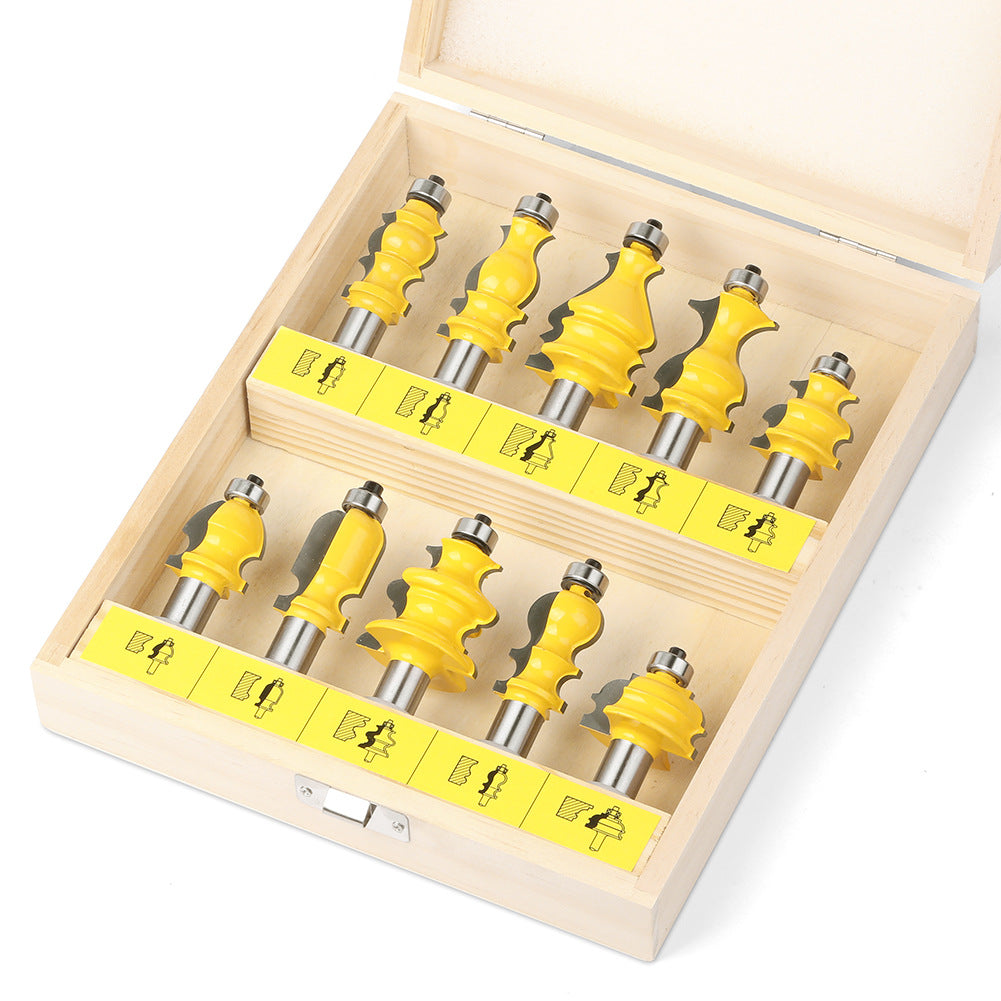 8Mm handle 10-piece set flower line knife armrest knife woodworking lace knife line knife cabinet door top line knife engraving machine milling cutter