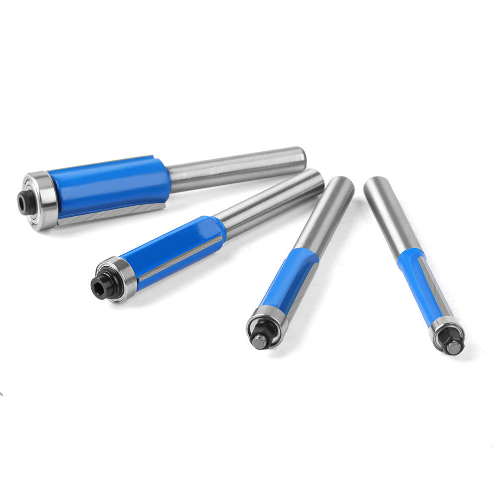 23-Piece set 1/4 handle 6 handle bearing trimming knife set Slotted milling cutter Batch head Trimming milling cutter Trimming machine milling cutter