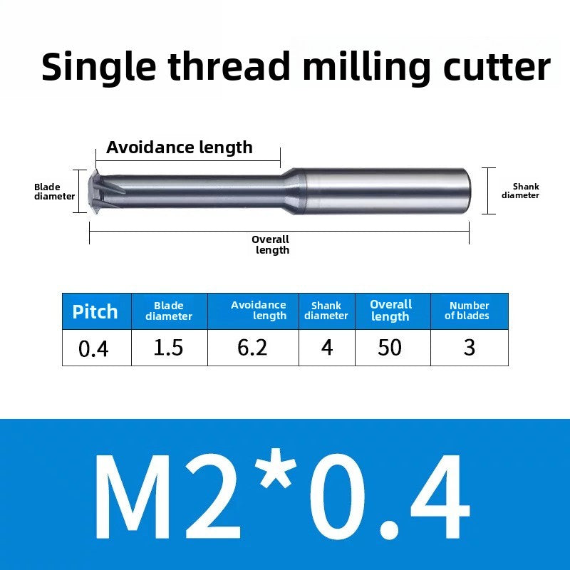 Carbide Thread Mill Single / Triple / Full Flute HRC65