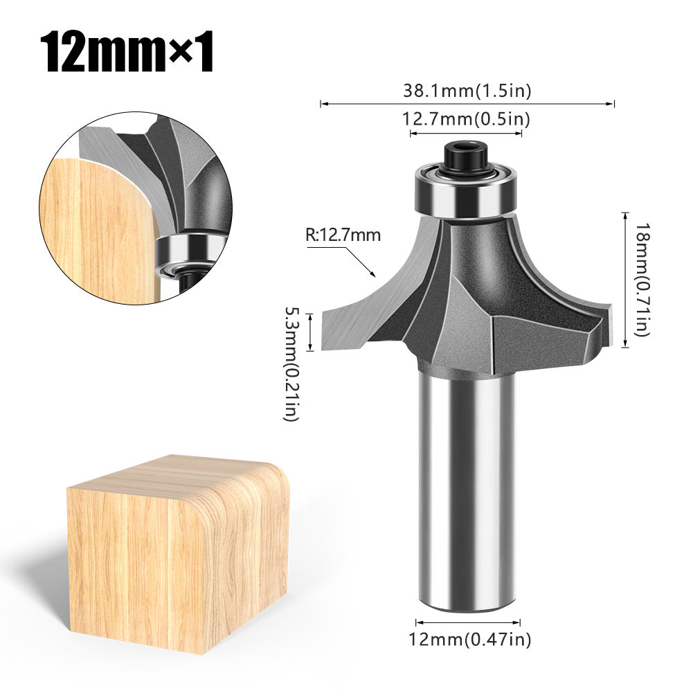 6 handle 12 handle fillet knife tungsten steel alloy woodworking milling cutter R chamfer trimming machine slotting engraving machine blade